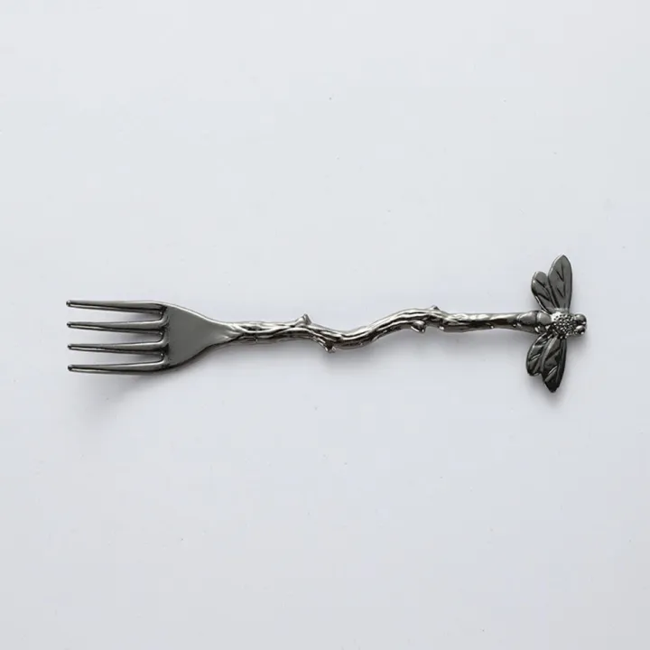 birthday-cake-fork-gold-plated-fork-fruit-dessert-fork-gold-plated-small-fork-branch-curved-handle-fork