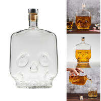 Glass Wine Dispenser Creative Square Skull Decanter with Airtight Stopper Practical Party Supplies for Home Bar GRSA889