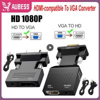 ☋✐□ HDMI-compatible To VGA Converter With 3.5mm Audio Cable For PS4 PC Laptop TV Monitor Projector 1080P HD Female To VGA Male Adapt