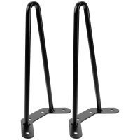 hotx【DT】 2 Pcs Hollow Table Base Legs Metal Hairpin Fashion End Iron Desk