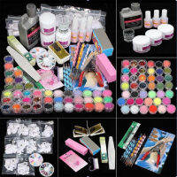 Full Nail Acrylic Kit Nail Manicure Set With Acrylic Liquid Nail Glitter Powder Nail Tips Decoration Acrylic Brush Nail Art Tool