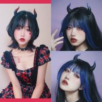 [Lao Zhang Fashion Cosplay]คอสเพลย์ Devil Gothic Ox Horn Headwear สำหรับปาร์ตี้ฮาโลวีน Devil Horn Hairpin Evil Queen Headpiece Party อุปกรณ์ DIY คลิปผม