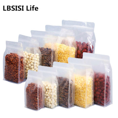 LBSISI Life 50pcs Frosted Transparent Eight-Side Plastic Food Ziplock Bags Candy Tea Nut Dried Fruit Grains Coarse Packaging