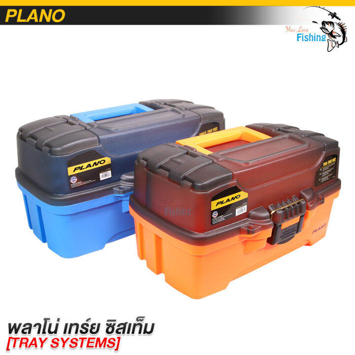 กล่องจัดเก็บอุปกรณ์ตกปลา-plano-three-tray-มี-2-แบบให้เลือก-สีส้ม-2-ชั้น-และ-สีฟ้า-3-ชั้น