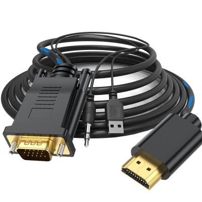 สายอะแดปเตอร์วิดีโอสำหรับจัดเก็บข้อมูลขนาดใหญ่1080P ความละเอียดสูงภาพที่ชัดเจนไดรเวอร์ป้องกันการรบกวนมีการส่งสัญญาณที่สึกหรอพร้อมตัวแปลงสัญญาณ3.5มม. เป็น HDMI สายวิดีโอตะกั่วสำหรับเครื่องเล่นดีวีดีตัวแปลงวิดีโอขนาดกะทัดรัด