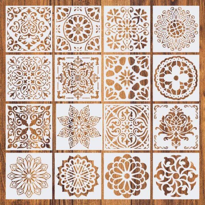 hot-dt-16pcs-set-reusable-cut-painting-template-floor-wall-fabric-stencils-mandala-15x15cm