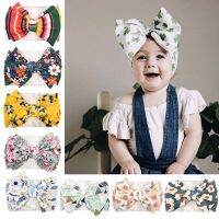 ♙ஐ Spring And Summer Printing Big Bow Children 39;s Hair Accessories Headdress Corn Grain Broken Flower Baby Elastic Headband Female