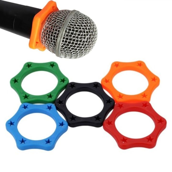 on-sale-dhakamall-5pcs-ซิลิโคนไร้สายมือถือไมโครโฟนผู้ถือ-anti-rolling-แขนป้องกัน-mic-protection-anti-drop-ring-สำหรับ-dj-ktv
