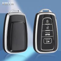 {Lili Car product} TPU โครงเปลือกนอกเคส Kunci Remote Mobil Fob สำหรับ Toyota CHR Camry Corolla RAV4 Highlander C-HR Prius Land Cruiser Prado 2 3 4ปุ่ม