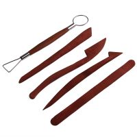 5pcs Clay Sculpture  Wood Knife Rosewood Pottery Clay Molding Sculpture Shaping Knives Tools Perfect