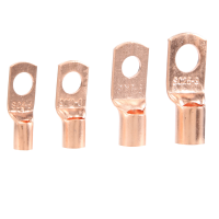 150Pcs Boxed Terminal 70 Copper-Colored Bare Terminals Copper Nose 80 Red and Black Heat Shrinkable Tubes