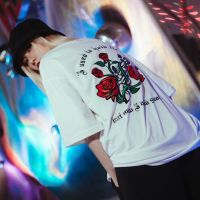 S-5XLเสื้อยืด oversize คอลเลคชั่น Gun N Rose (white) S-5XL