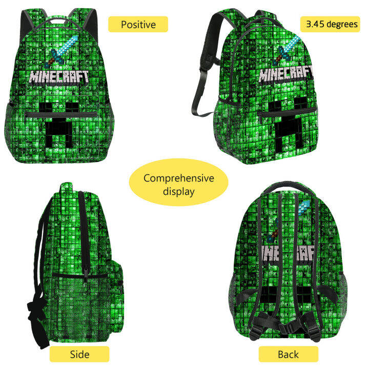 in-stock-ข้ามพรมแดนใหม่-minecraft-minecraft-กระเป๋านักเรียนสำหรับนักเรียนชั้นประถมและมัธยมต้นกระเป๋าเป้เด็กกระเป๋าเป้สะพายหลังการ์ตูนอะนิเมะ