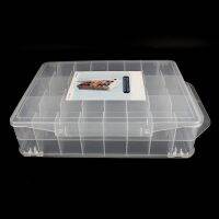 46 Grids Sewing Organizer, Double Sided Thread Box Storage, Portable Clear Plastic Organizer Box (Clear)