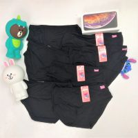 แพค 10 ตัว [M2 Bk ดำ กางเกงในสตรี size M #1ในไทย] Pack 10 Black Panties กางเกงในสตรีผ้าฝ้ายผสม Underwear *ไม่คืนเงิน กางเกงในหญิง กางเกงในผู้หญิง