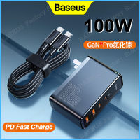 Baseus GaN2 Proที่ชาร์จเร็ว2C + 2U 100W USปลั๊กประเภทC USBตาบอดInterpolationสี่พอร์ตอุปกรณ์ชาร์จโทรศัพท์ในรถยนต์Fastสายชาร์จใช้งานร่วมกับแล็ปท็อป