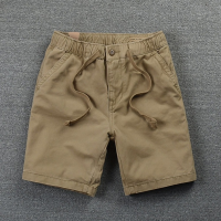 Shorts Mens 2022 Casual Cotton Shorts Work Trousers Knee Length Elastic Waist Men Chino Shorts