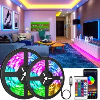 เทปไดโอดระยะไกล5V ไฟแถบ LED USB RGB ไฟ LED SMD5050โคมไฟแบบยืดหยุ่นริบบิ้นไฟด้านหลังทีวีตั้งโต๊ะบลูทูธ IR