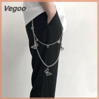 ของขวัญคริสต์มาส Vegoo จับคู่ได้กับทุกชุดกางเกงวินเทจผีเสื้อกลวงสายโซ่ผู้หญิงผู้ชายเข็มขัดห่วงโซ่กางเกงขายาวโซ่แฟชั่นฮิปฮอปเครื่องประดับ