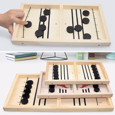 Fast Sling Puck Game Paced Wooden Table Hockey Winner Games Interactive Chess Toys For Children Desktop Battle Board Game
