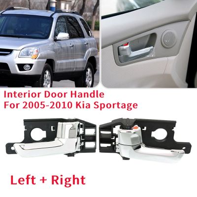Front or Rear Passenger Side Interior Inner Door Handle for 2005-2010 Kia Sportage 82620-1F000 RH Black+Chrome