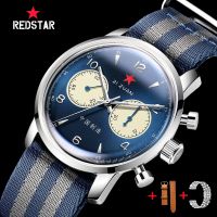 【YF】 Red Star 42mm Seagull 1963 Chronograph Men Watch Pilot ST1901 Movement Gooseneck Mechanical Wristwatch 3D Sapphire Hardlex Clock