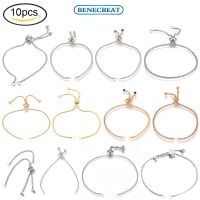 10 pc Adjustable 304 Stainless Steel Slider Bracelet/Bolo Bracelets Making, with Box Chains and Rhinestone, Sapphire, Stainless Steel Color, 9-1/8 inches(23.2cm), 2mm