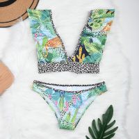 2021 New Sexy Swimsuit Women Swimwear Low Waist Bikini Ruffle Bikini Set Push Up Bathing Suit Beach Wear Summer Biquini Female