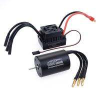 Surfass Hobby 3650+60A Brushless Motor All Black Waterproof Suit Rc Brushless Motor Spare Parts Accessories for 1/10 Cars