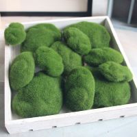 6 Pcs/lot Artificial moss fake stone Diy Miniature Green Moss Balls Landscap Grass Plant Home Garden Decoration Spine Supporters