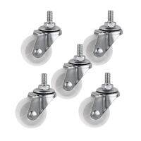 5 Pcs/Lot Casters 1.5 Inch White PP Screw Universal M6 Thread Roller Diameter 4cm Display Frame Wheel