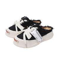 ﺴ  Slipper shoes canvas shoes lazy TanJian times with female shoes baotou half slippers and thick bottom leisure sandals