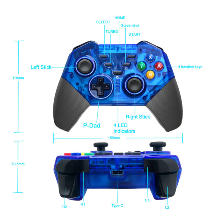 เครื่องควบคุมเกมแพดไร้สายมืออาชีพคอนโซลเกม-somatosensory-สองมอเตอร์สั่นเข้ากันได้กับสวิตช์