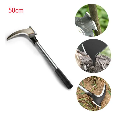 50cm Garden Weeding Sickle Long Hnadle Dual-use Steel Handle Reaping ...