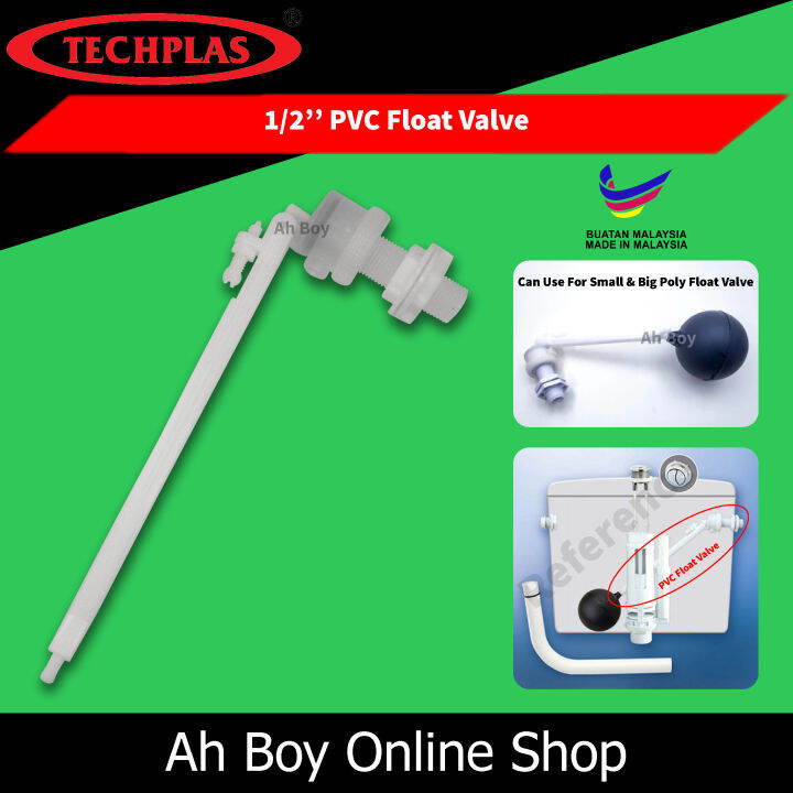 Techplas 1/2'' PVC Float Valve 9'' Length Toilet Cistern PVC Inlet