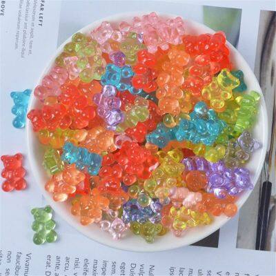 12Pcs Mini Bear Beads Rubber Soft Slime Charms Plasticine Slime Accessories Beads For Crystal Mud Fluffy Slime