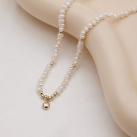 Minar Vintage Baroque Freshwater Pearl Pendant Beaded Necklaces For Women Wholesale 14K Gold Plating Copper Coin Beads Choker