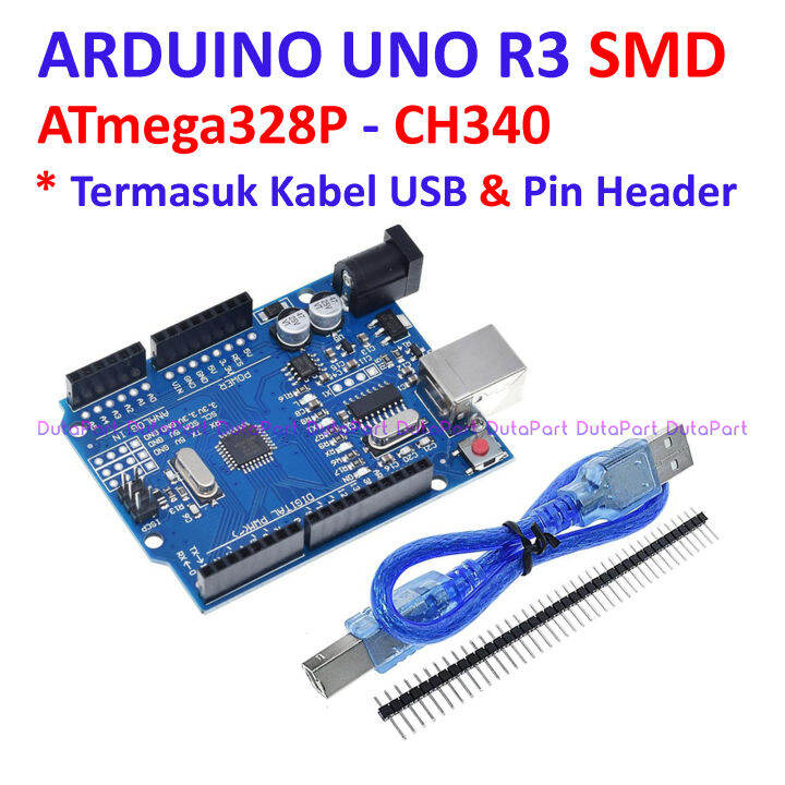 Arduino Uno R3 Smd Ch340 Atmega328p Termasuk Kabel Dan Pin Header Lazada Indonesia 5926