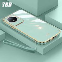 VRQR เคสสำหรับ Vivo โทรศัพท์นิ่ม Y02T Y02A Y02สีลูกอม2022ดีไซน์ใหม่เคสชุบหรูหราพร้อมฟรีสายคล้อง