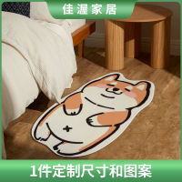 【Hot sales】 การ์ตูน Corgi เลียนแบบแคชเมียร์กันลื่นห้องนั่งเล่นห้องนอนข้างเตียงพรมปูพื้นพรมปูพื้น พรมปูพื้นรูปสุนัข