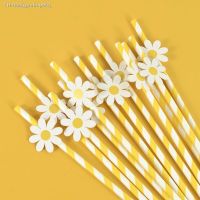 ❖ 10/20/30pcs Daisy Flower Paper Straws Disposable Drinking Straw for Daisy Birthday Party Wedding Decoration Supplies Baby Shower