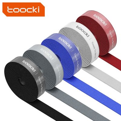 Toocki Cable Organizer Releasable Cable Ties Reusable Strong Hooks LoopsSelf Adhesive Fastener Tape  Cable Tie Magic Tape 1M/5M Adhesives Tape