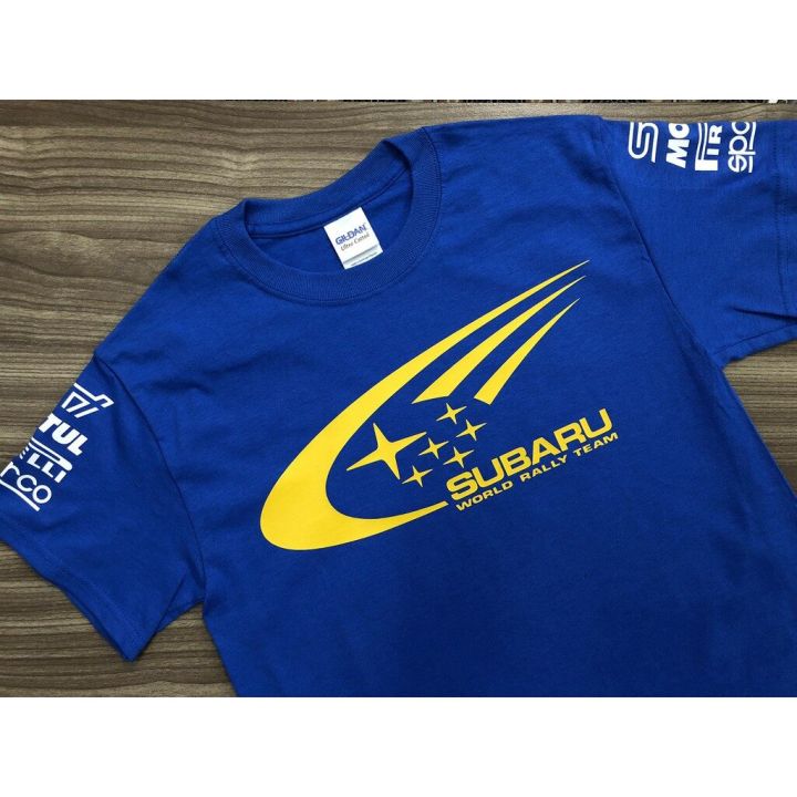 เสื้อยืดผ้าฝ้ายหนาสีน้ำเงินสไตล์-subaru-gildan9449