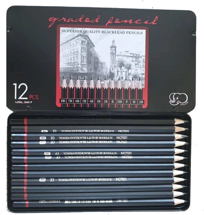 12pcs Professional sketch drawing art pencil set (sizes 8B to 2H) – Karachi  Stationers