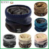 QIZUI อบอุ่นและอบอุ่น ผ้าพันคอแหวนถัก สีไล่ระดับสี กันหนาว ผ้าพันคอพันคอ สำหรับผู้หญิง ผ้าพันคอกำมะหยี่หนา อุปกรณ์เสริมฤดูหนาว