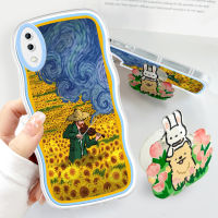 GGK เคสโทรศัพท์ปลอกสำหรับ Samsung Galaxy M14 M10 5G M30พร้อมที่ยึดฟรีนิ่มแฟชั่นภาพวาดสีน้ำมันสร้างสรรค์ภาพแฟชั่นจิตรกรแวนโก๊ะการ์ตูนป้องกันกล้องคลุมทั้งหมดเคสโทรศัพท์มือถือกันกระแทก