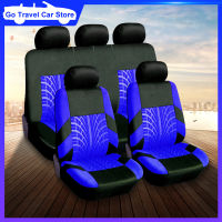 Embroidery Car Seat Covers Set Universal Fit Most Cars Covers with Tire Track Detail Styling Full Cover Car Seat Protector