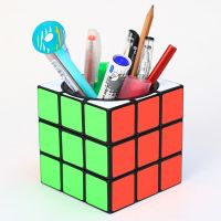 3x3 Pen Holder Magic Cube Case Piggy Bank 3x3x3 Speed Cubo Twist Puzzle Office Decoration Gifts Toys For Kids Adults Brain Teasers