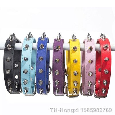 【hot】✉✙  Necklace Medium Dogs Accessories Dog Products Leather Studded Neck Spiked Collar Cats Large Small