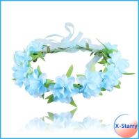 X-STARRY หน้าผากที่หน้าผาก พวงมาลาผมเจ้าสาว อุปกรณ์เสริมผม สีสำหรับตกแต่ง ที่คาดผมดอกไม้ แต่งงานในงานแต่งงาน ดอกไม้ประดับดอกไม้ พวงหรีดชายหาด ผู้หญิงผู้หญิงผู้หญิง